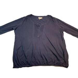 Denim and Supply Ralph Lauren Women's Navy XL Henley Buttoned Top 100% Cotton